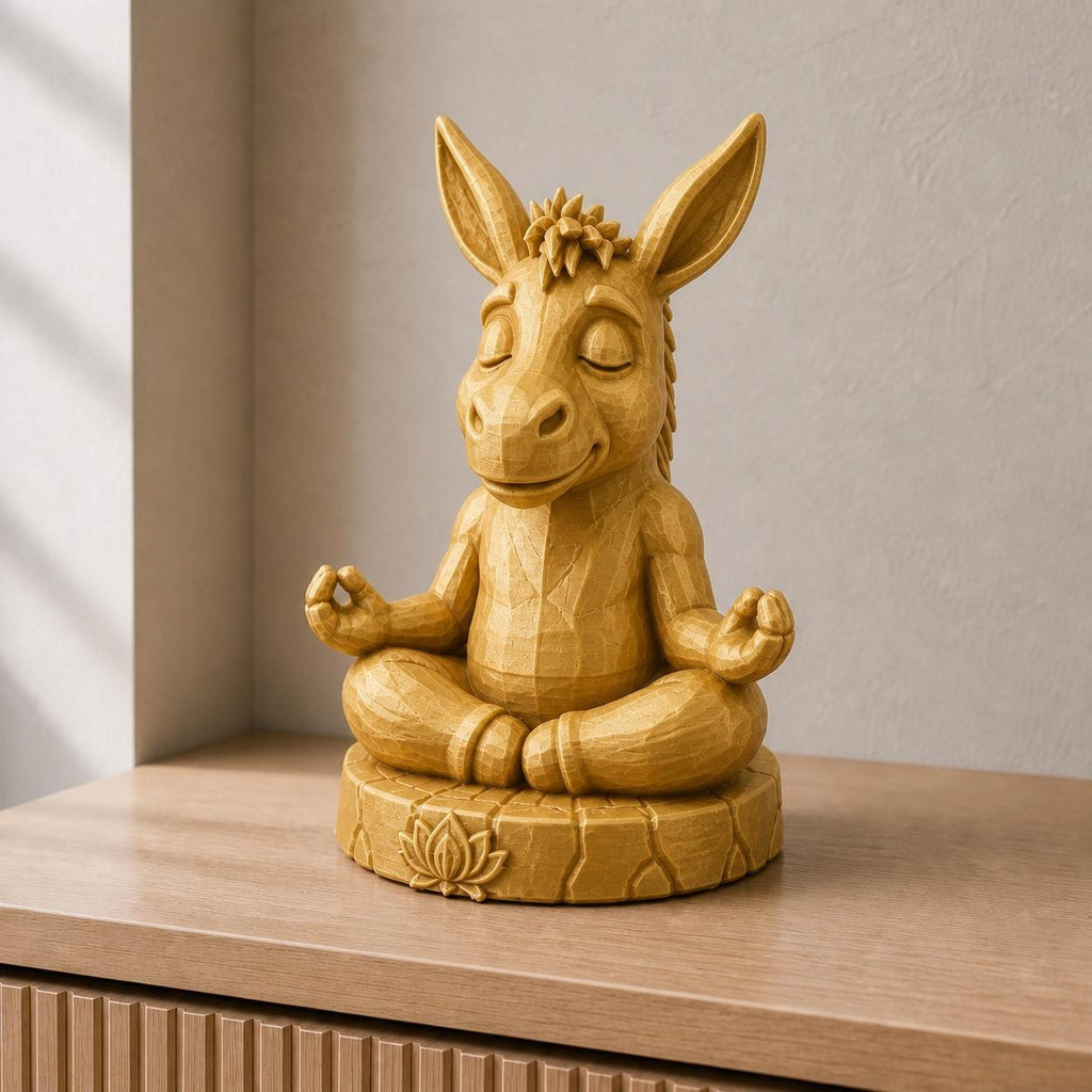 Zen-Esel – meditierende Eselfigur | handbemalt | Made in Germany FehnFactory
