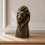 Geometrischer König – moderne Löwen-Skulptur | handbemalt | Made in Germany FehnFactory