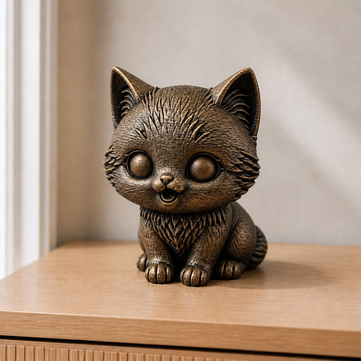 Niedliches Kätzchen – Katzen-Skulptur | handbemalt | Made in Germany FehnFactory