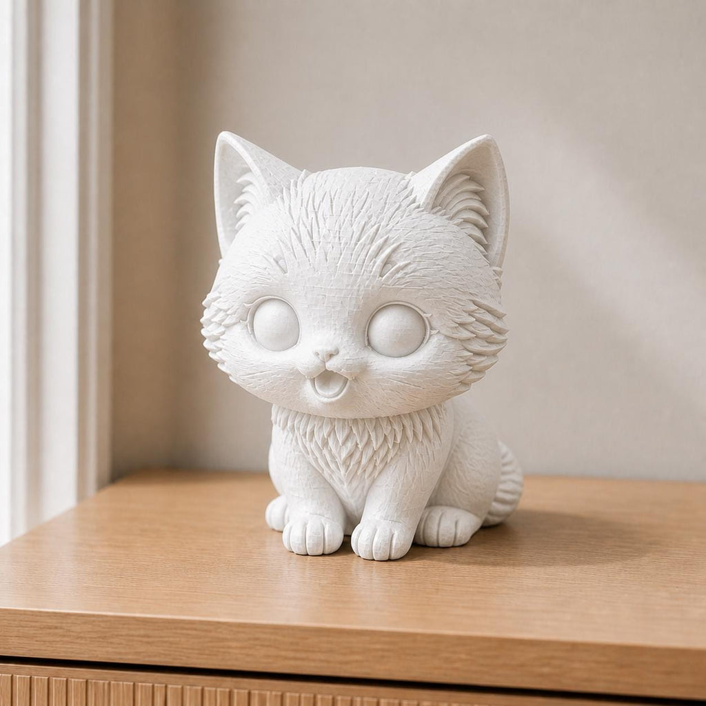 Niedliches Kätzchen – Katzen-Skulptur | handbemalt | Made in Germany FehnFactory