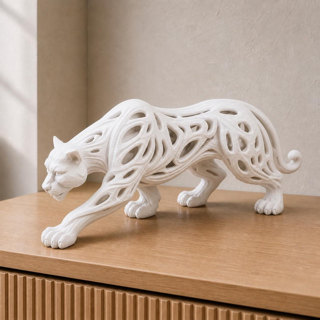 Abstrakter Panther – moderne Raubkatzen-Skulptur | handbemalt | Made in Germany FehnFactory