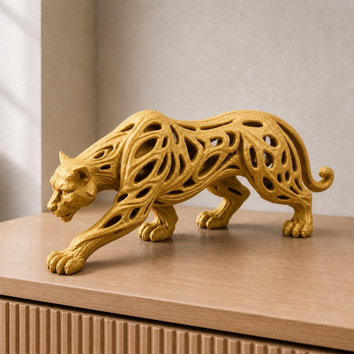 Abstrakter Panther – moderne Raubkatzen-Skulptur | handbemalt | Made in Germany FehnFactory