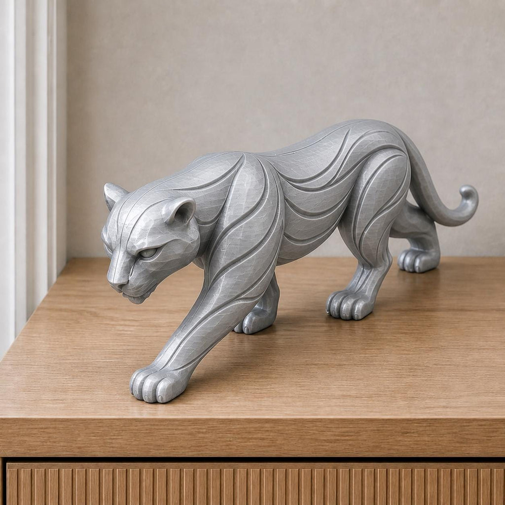 Schreitender Panther – moderne Raubkatzen-Skulptur | handbemalt | Made in Germany FehnFactory