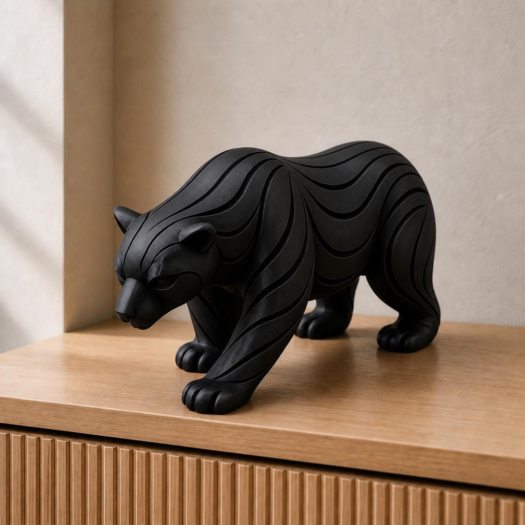 Abstrakter Bär – moderne Tier-Skulptur | handbemalt | Made in Germany FehnFactory