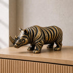 Abstraktes Nashorn – moderne Tier-Skulptur | handbemalt | Made in Germany FehnFactory