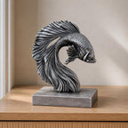 Kampffisch im Flossenbogen – Betta-Fisch-Skulptur | handbemalt oder gedruckt | Made in Germany FehnFactory