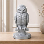 Schneeeule auf Ast – realistische Eulenskulptur | handbemalt oder gedruckt | Made in Germany FehnFactory
