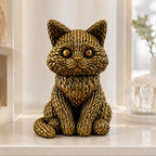 Sitzende Katze in Strickoptik – niedliche Katzenskulptur | handbemalt oder gedruckt | Made in Germany FehnFactory