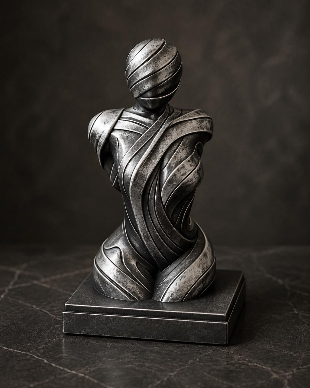 Abstrakte Frauenbüste mit fließenden Linien – moderne Skulptur | handbemalt oder gedruckt | Made in Germany FehnFactory