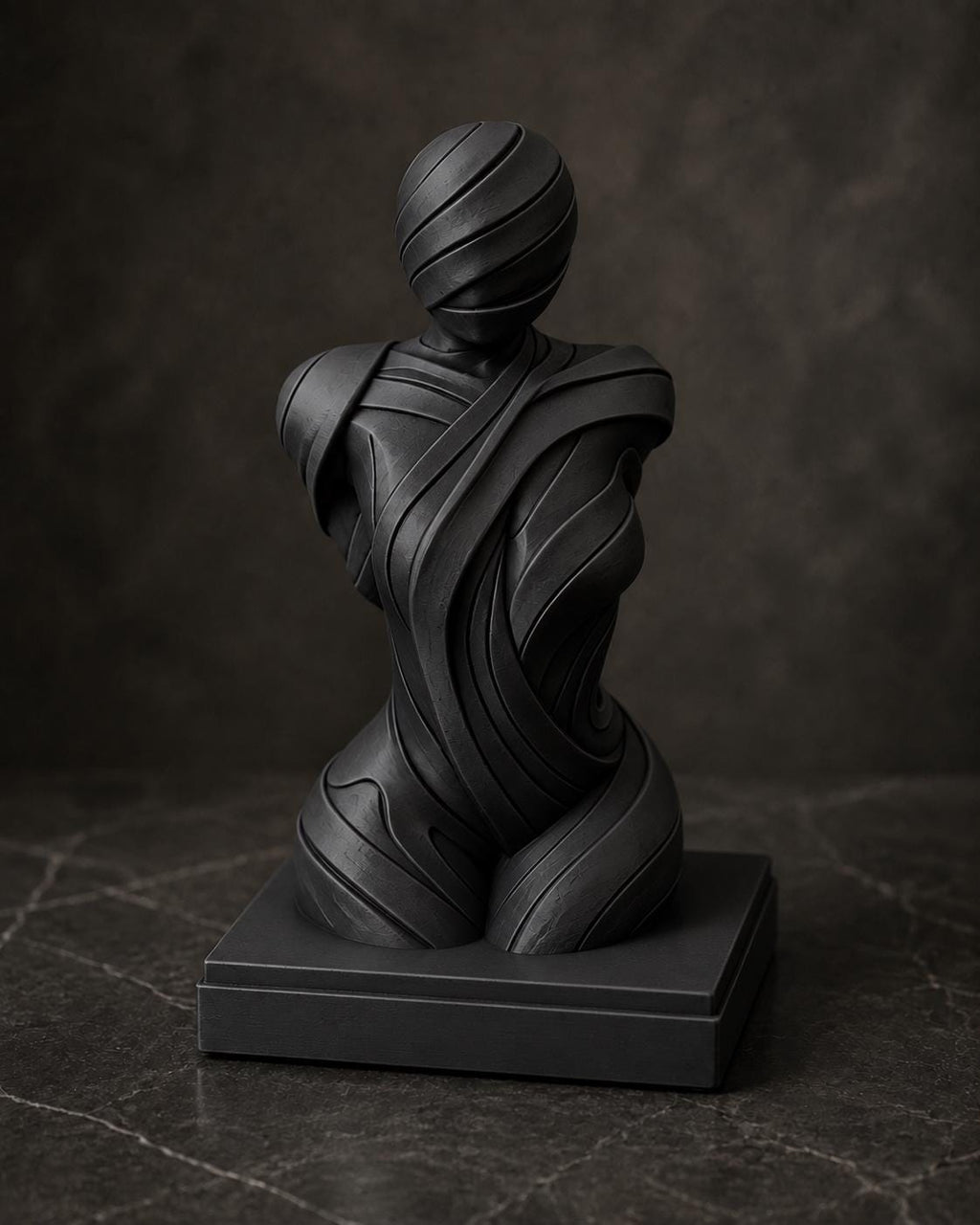 Abstrakte Frauenbüste mit fließenden Linien – moderne Skulptur | handbemalt oder gedruckt | Made in Germany FehnFactory