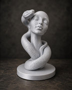 Frauenbüste mit Schlange – mystische Skulptur | handbemalt oder gedruckt | Made in Germany FehnFactory