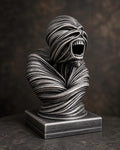 Schreiende Büste mit fließenden Bändern – Horror Skulptur | handbemalt oder gedruckt | Made in Germany FehnFactory