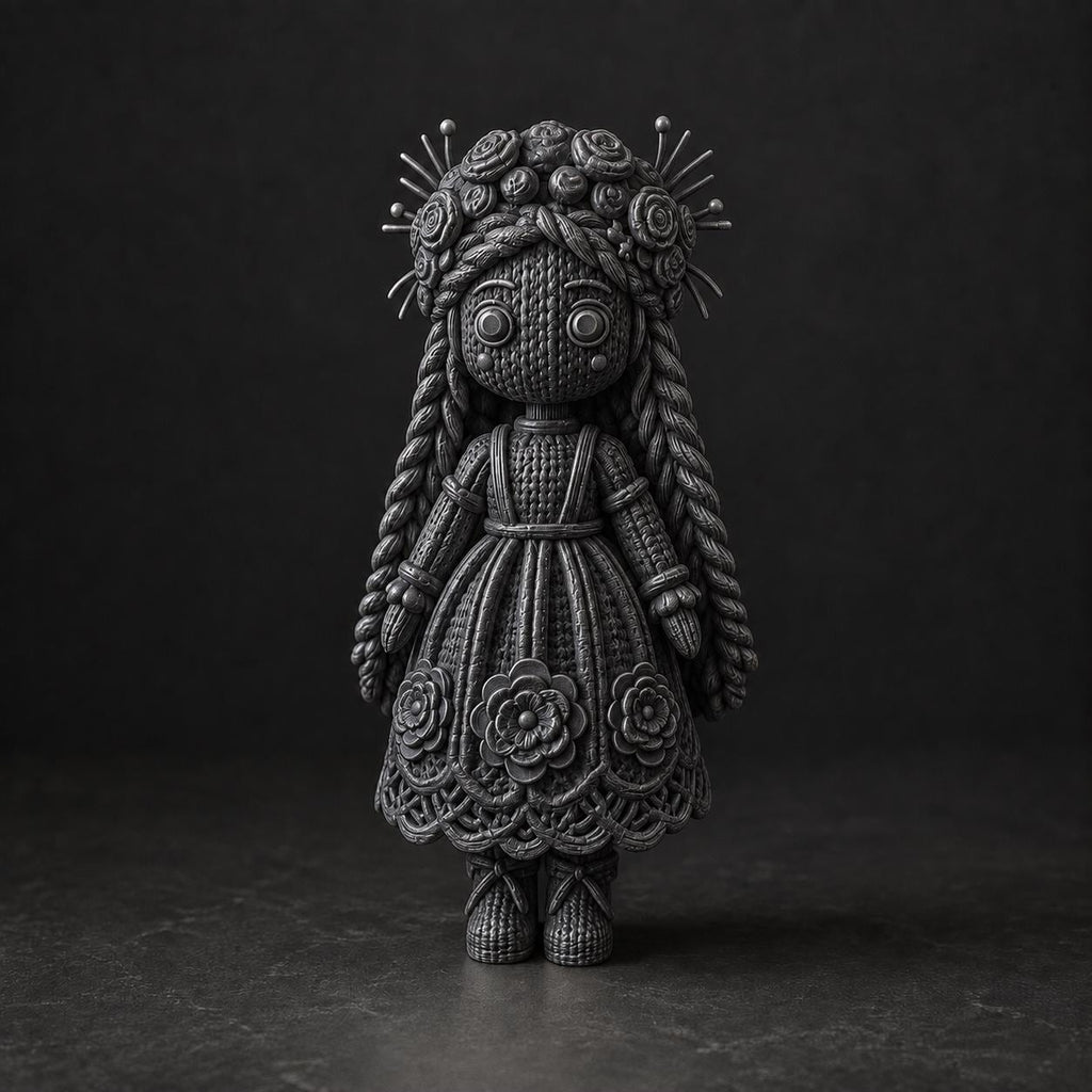 Blumenfigur in Strickoptik – florale Deko-Skulptur | handbemalt oder gedruckt | Made in Germany FehnFactory