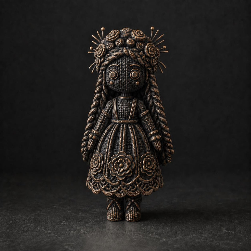 Blumenfigur in Strickoptik – florale Deko-Skulptur | handbemalt oder gedruckt | Made in Germany FehnFactory