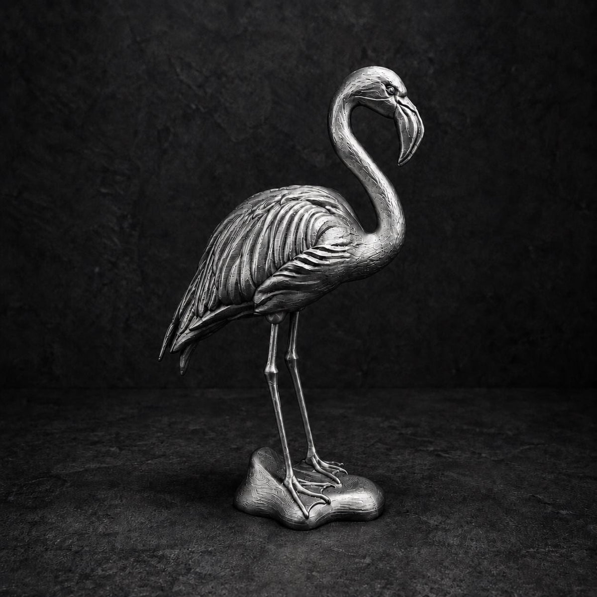 Flamingo mit S-förmigem Hals – elegante Vogelskulptur | handbemalt oder gedruckt | Made in Germany FehnFactory