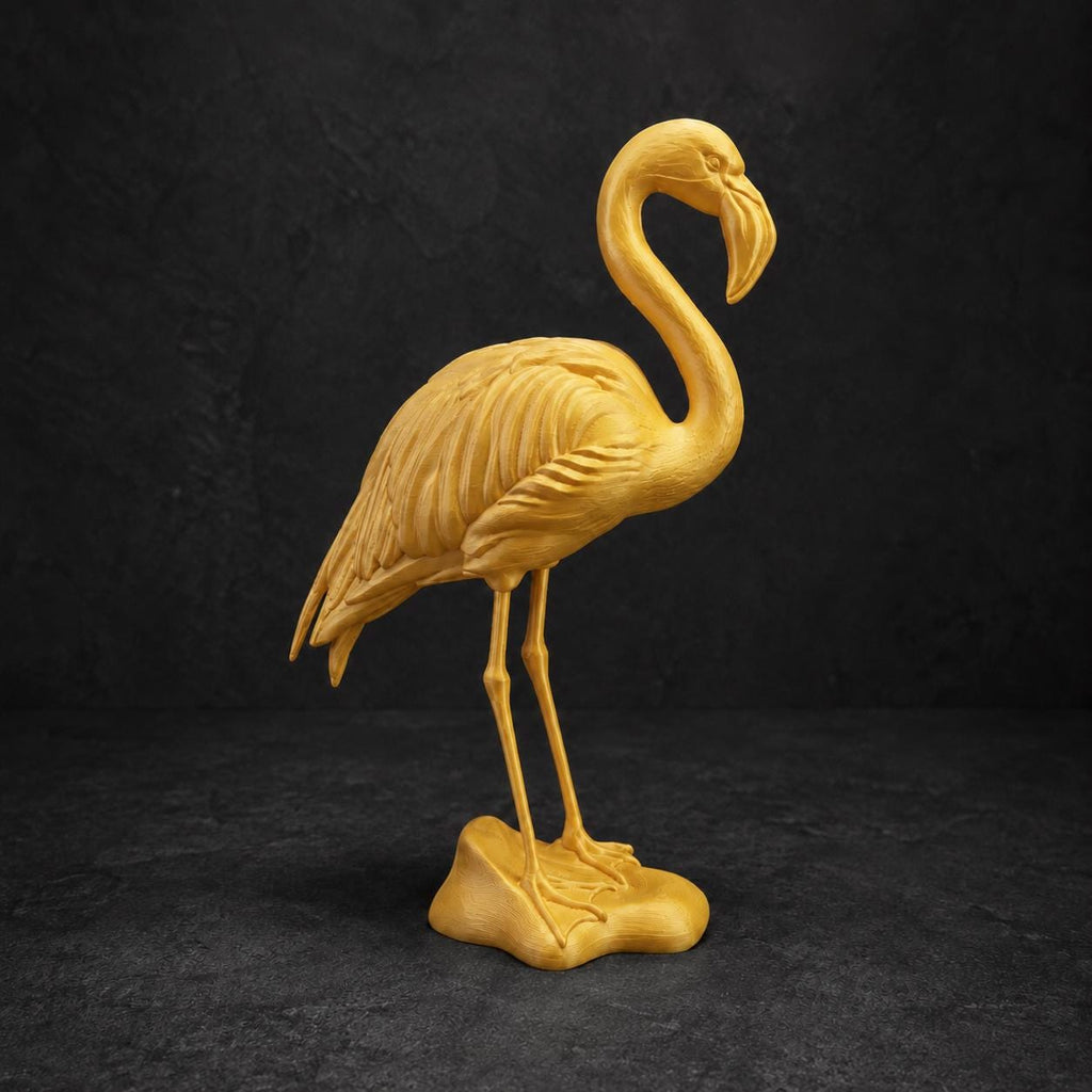 Flamingo mit S-förmigem Hals – elegante Vogelskulptur | handbemalt oder gedruckt | Made in Germany FehnFactory