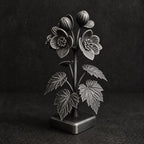 Begonienzweig mit Blüten und Knospen – florale Skulptur auf Sockel | handbemalt oder gedruckt | Made in Germany FehnFactory