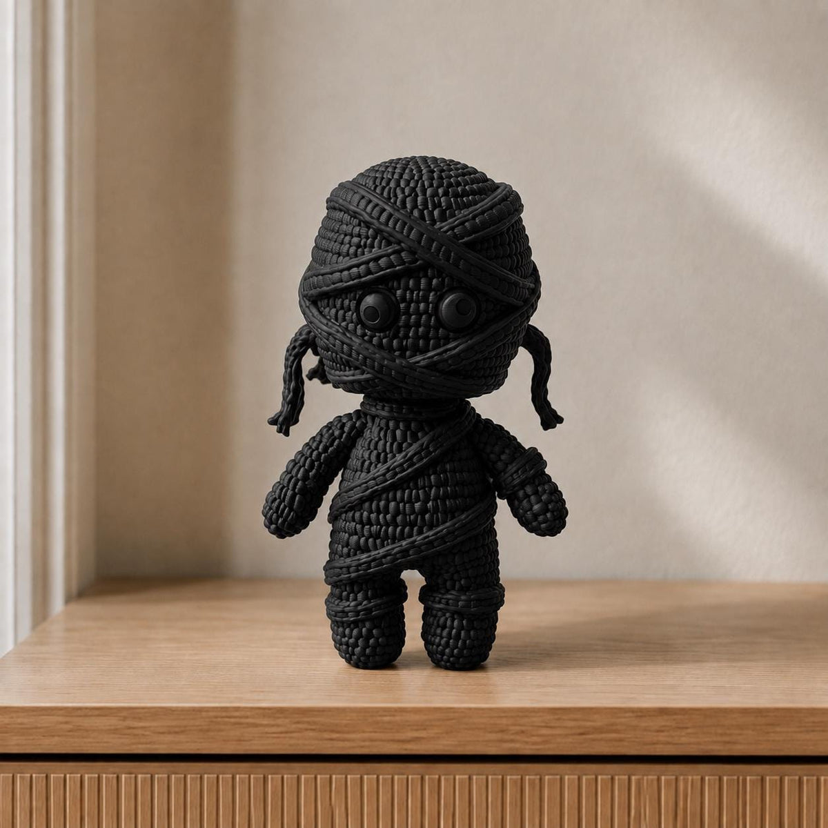 Kleine Mumienfigur in Strickoptik | Halloween-Deko handbemalt oder gedruckt | Made in Germany FehnFactory