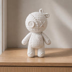 Voodoo-Puppe mit Knopfauge und Herz in Strickoptik | handbemalt oder gedruckt | Made in Germany FehnFactory