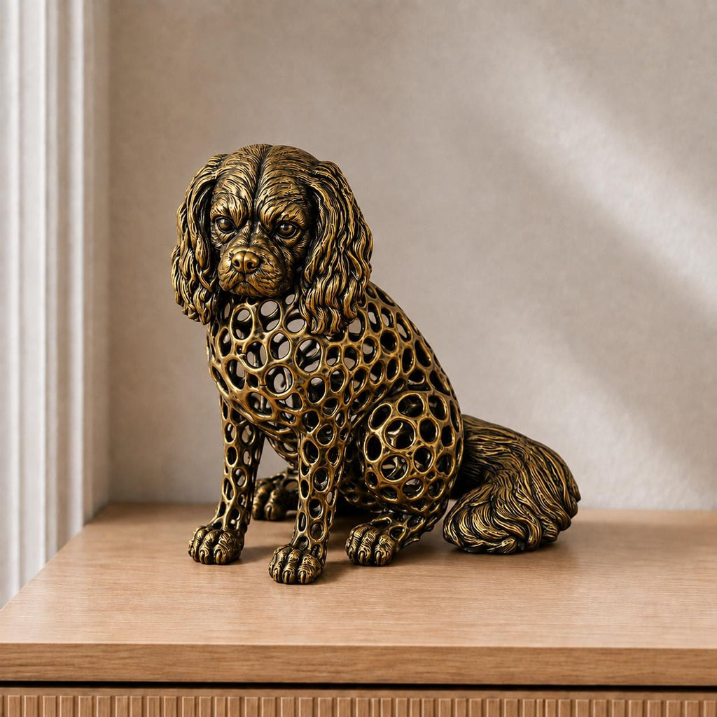 Cavalier King Charles Spaniel in Voronoi-Optik – Hundeskulptur | Made in Germany FehnFactory