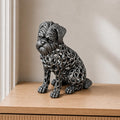Affenpinscher in Voronoi-Optik – sitzende Hundeskulptur | Made in Germany FehnFactory