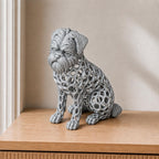 Affenpinscher in Voronoi-Optik – sitzende Hundeskulptur | Made in Germany FehnFactory
