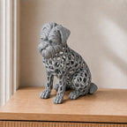 Affenpinscher in Voronoi-Optik – sitzende Hundeskulptur | Made in Germany FehnFactory