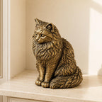 Maine Coon Katze – langhaarige sitzende Katzenskulptur | Made in Germany FehnFactory