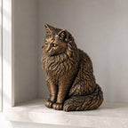 Maine Coon Katze – langhaarige sitzende Katzenskulptur | Made in Germany FehnFactory