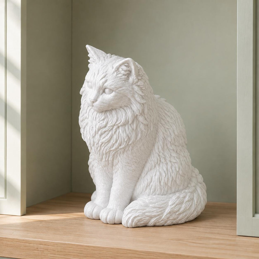 Maine Coon Katze – langhaarige sitzende Katzenskulptur | Made in Germany FehnFactory