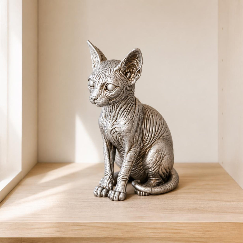 Sphynx Katze – sitzende Ganzkörper-Katzenskulptur | Made in Germany FehnFactory