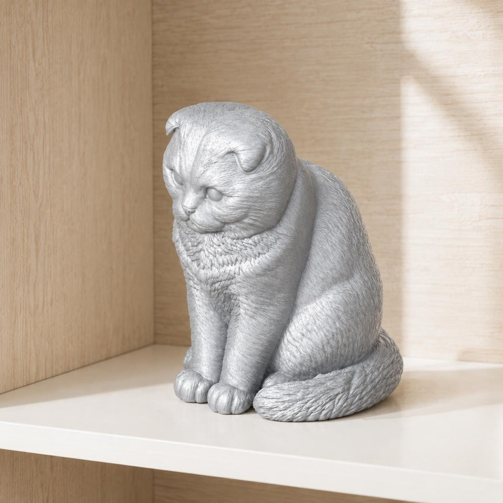 Scottish Fold Katze – sitzende Ganzkörperfigur mit Faltohren | Made in Germany FehnFactory
