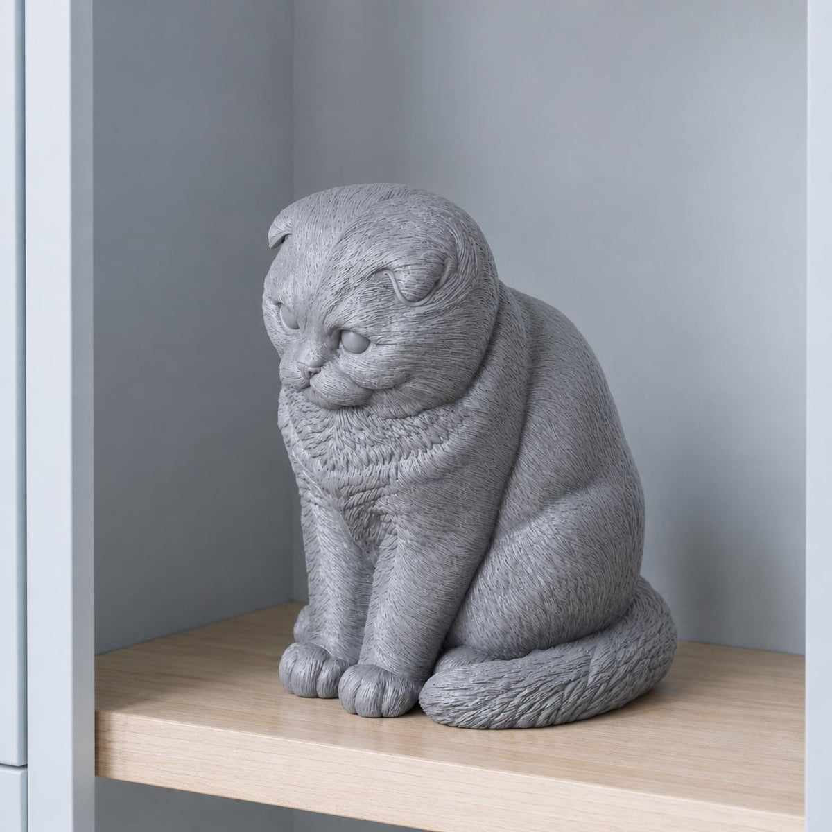 Scottish Fold Katze – sitzende Ganzkörperfigur mit Faltohren | Made in Germany FehnFactory