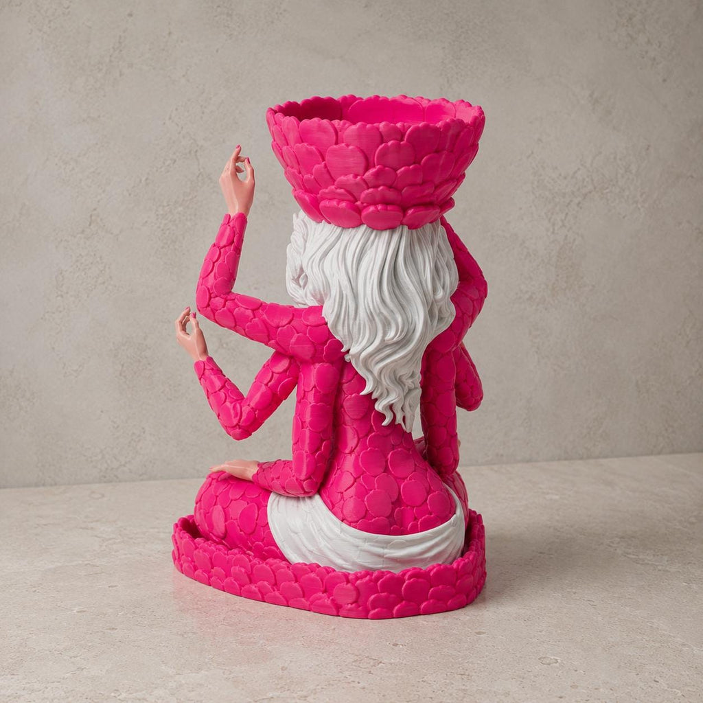 Petal Goddess Blumentopf oder Vase – mehrarmige Göttinnen-Skulptur | Pink oder Blau | Made in Germany FehnFactory