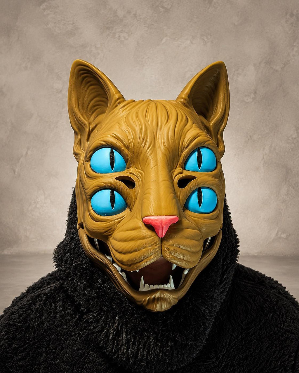Nekora Maske mit vier Augen und beweglichem Kiefer | 5-farbige Katzen-Cosplay-Maske | PipeCox | Made in Germany FehnFactory