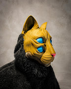 Nekora Maske mit vier Augen und beweglichem Kiefer | 5-farbige Katzen-Cosplay-Maske | PipeCox | Made in Germany FehnFactory
