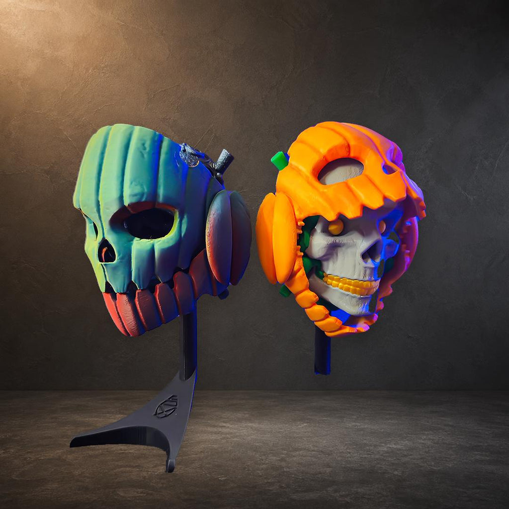 Pumpkin Skull – bewegliche Kürbis-Skulptur mit verstecktem Schädel | Pipe Cox | Made in Germany FehnFactory