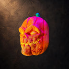 Pumpkin Wall Wanddeko – Kürbis-Schädel | 3MF-Original oder handbemalt | Pipe Cox | Made in Germany FehnFactory