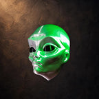 Alien Wall – Alienkopf Wanddeko | Silbergrau/Schwarz | Pipe Cox Design | ca. 11,4 cm FehnFactory