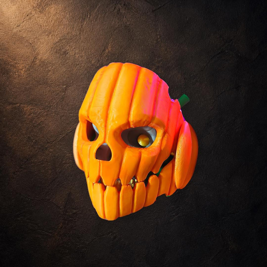 Pumpkin Skull – bewegliche Kürbis-Skulptur mit verstecktem Schädel | Pipe Cox | Made in Germany FehnFactory