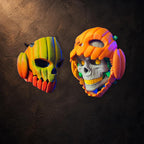 Pumpkin Skull – bewegliche Kürbis-Skulptur mit verstecktem Schädel | Pipe Cox | Made in Germany FehnFactory