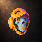 Pumpkin Skull – bewegliche Kürbis-Skulptur mit verstecktem Schädel | Pipe Cox | Made in Germany FehnFactory