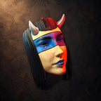 Veil Maske – handbemalte tragbare Dämonenmaske | einteilig oder montiert | Pipe Cox | Made in Germany FehnFactory