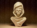 Frau mit Augenbinde – moderne Büsten-Skulptur | abstrakte Frauenfigur | Made in Germany FehnFactory