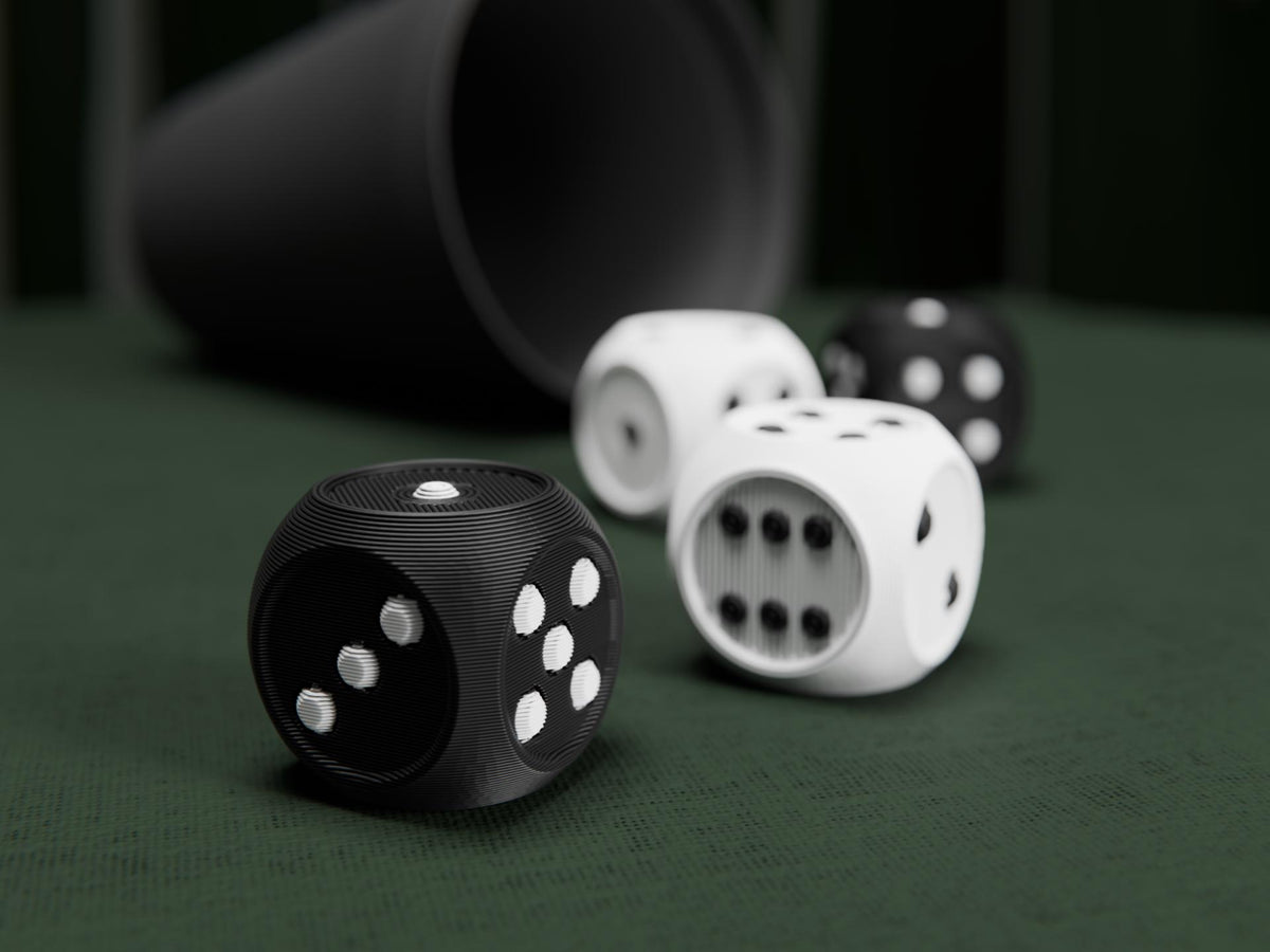 6er-Set Würfel – abgerundete Spielwürfel mit 3D-Punkten, moderne Brettspiel-Würfel FehnFactory