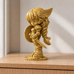 Chibi-Schildmaid – Fantasy-Ritterin mit Schwert und Schild | handbemalt oder gedruckt | Made in Germany FehnFactory