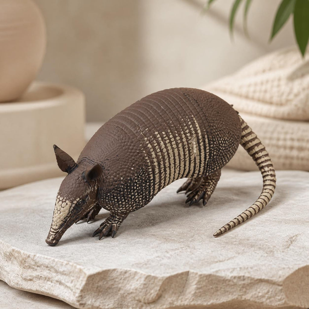 Kleiner gepanzerter Wanderer – Gürteltier-Skulptur | Wildtier-Deko | Made in Germany FehnFactory