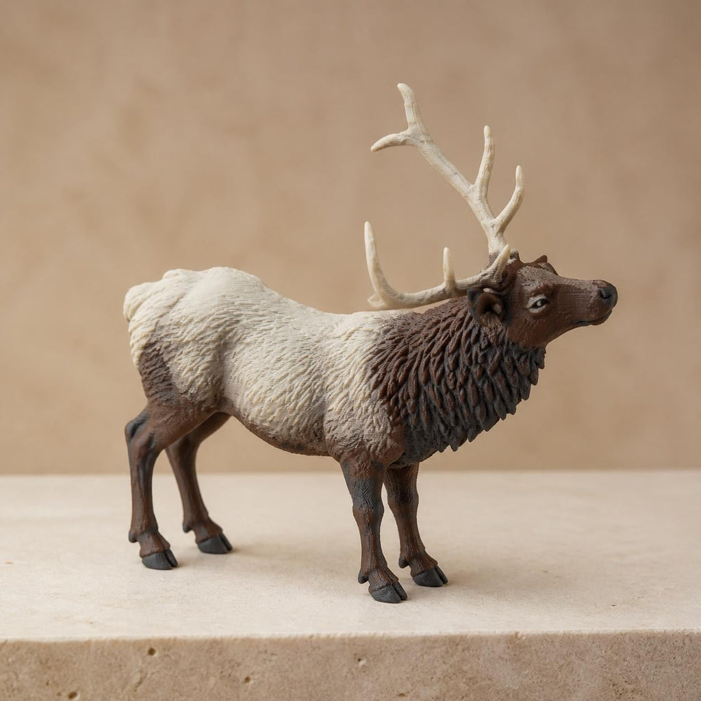 Frostback – Wapiti-Bulle-Skulptur | Winterliche Wildtier-Deko | Made in Germany FehnFactory