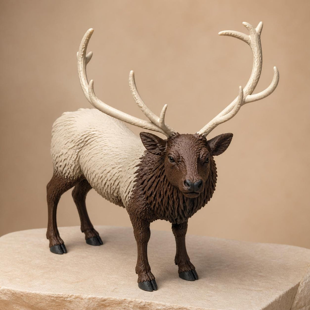 Frostback – Wapiti-Bulle-Skulptur | Winterliche Wildtier-Deko | Made in Germany FehnFactory