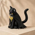 Lunas Wächterkatze – mystische Katzen-Skulptur mit Mond | Gothic-Deko | Made in Germany FehnFactory